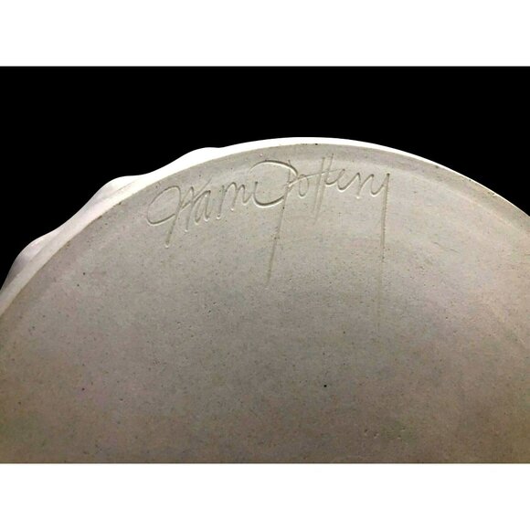 Hami Pottery Hand-Painted Floral Pie Plate/Serving Bowl 9.5 In Ironstone Scallop - Picture 9 of 11